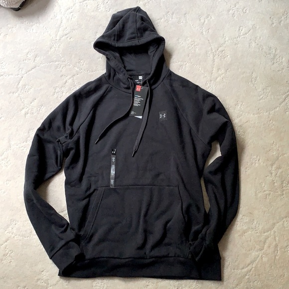Men’s Black Under Armour Cotton String Hoodie, NWT - Picture 5 of 8